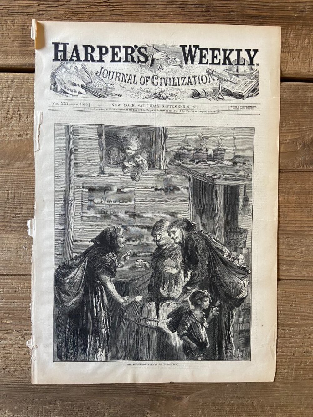 Harper's Weekly, Woodcut Engraving, Political Cartoon